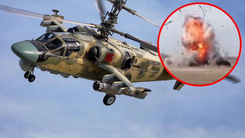 Rosjanie wysadzili w powietrze swój szturmowy helikopter. Jest nagranie